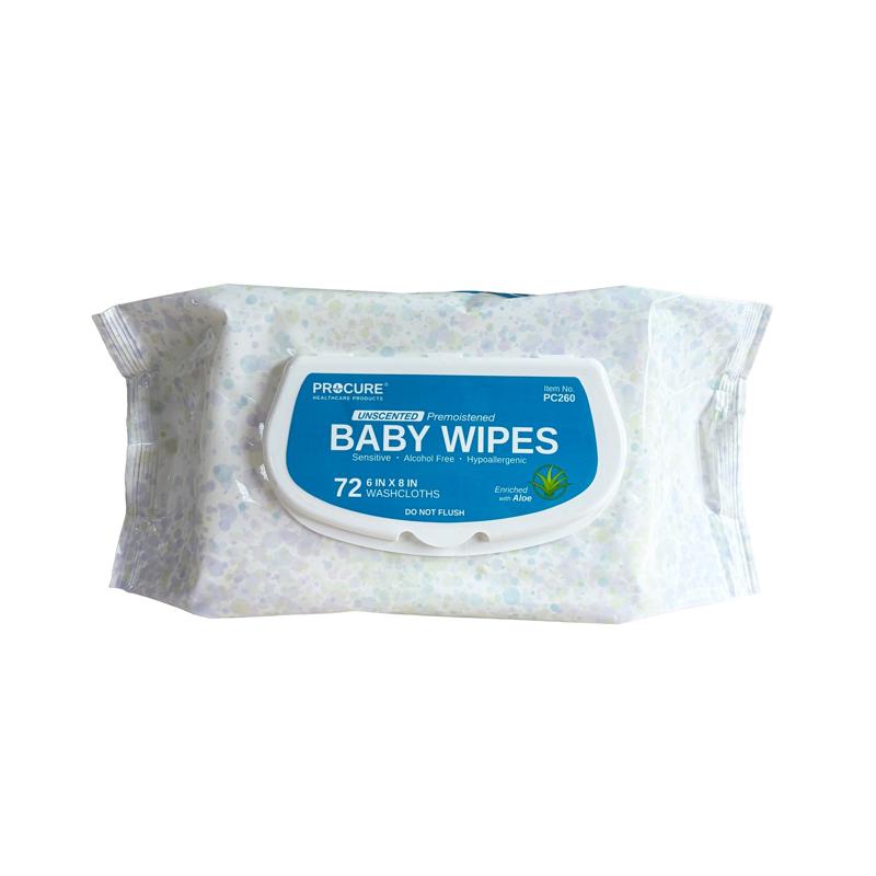 ProCure Baby Wipes, Unscented Soft Pack (12x72ct)