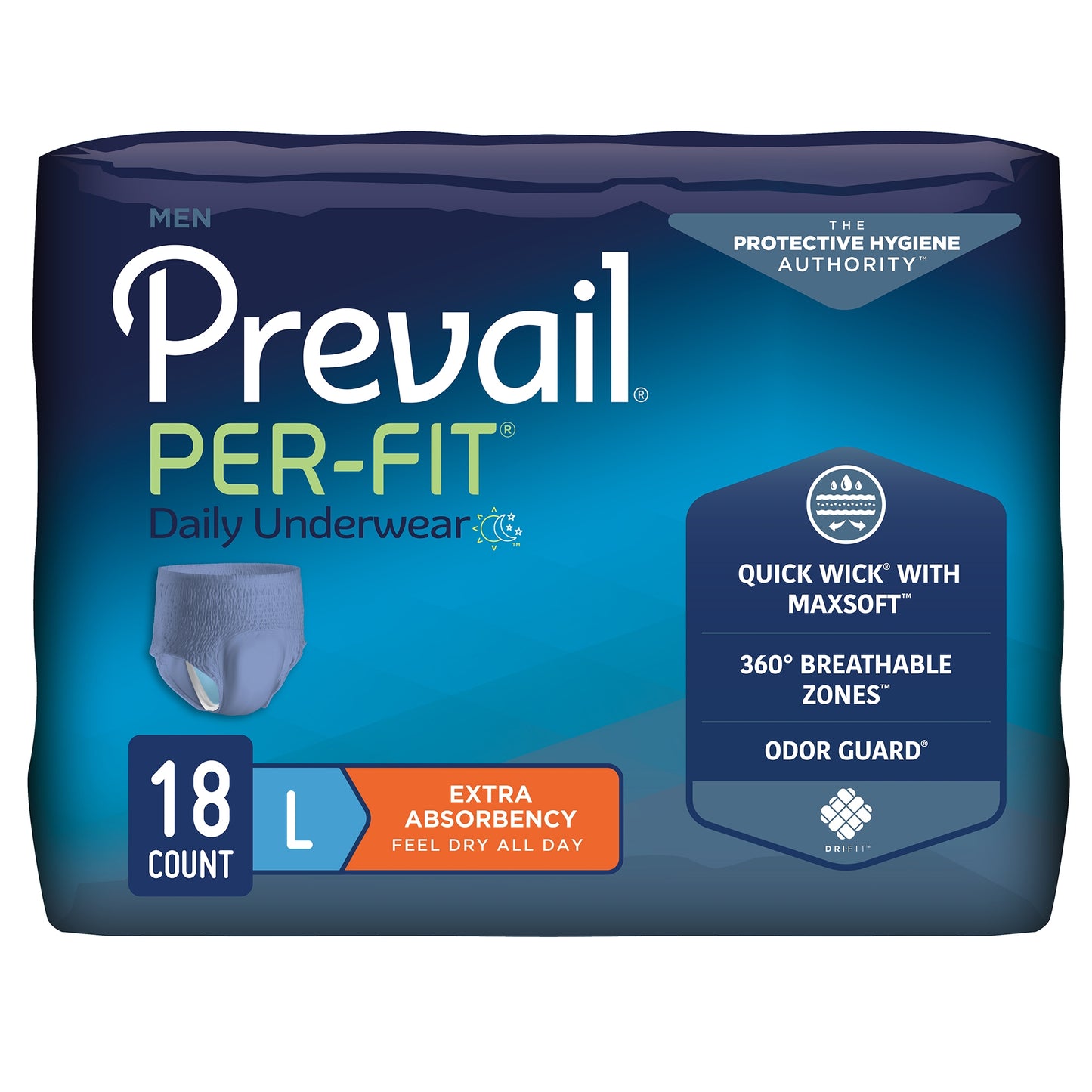Prevail Per-Fit Underwear For Men Large (72ct)