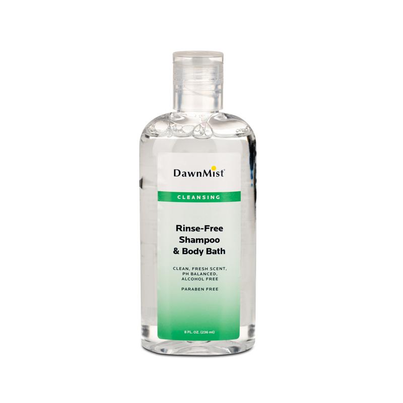 DawnMist Rinse Free Shampoo and Body Bath 8oz with Dispensing Cap 48ea/cs