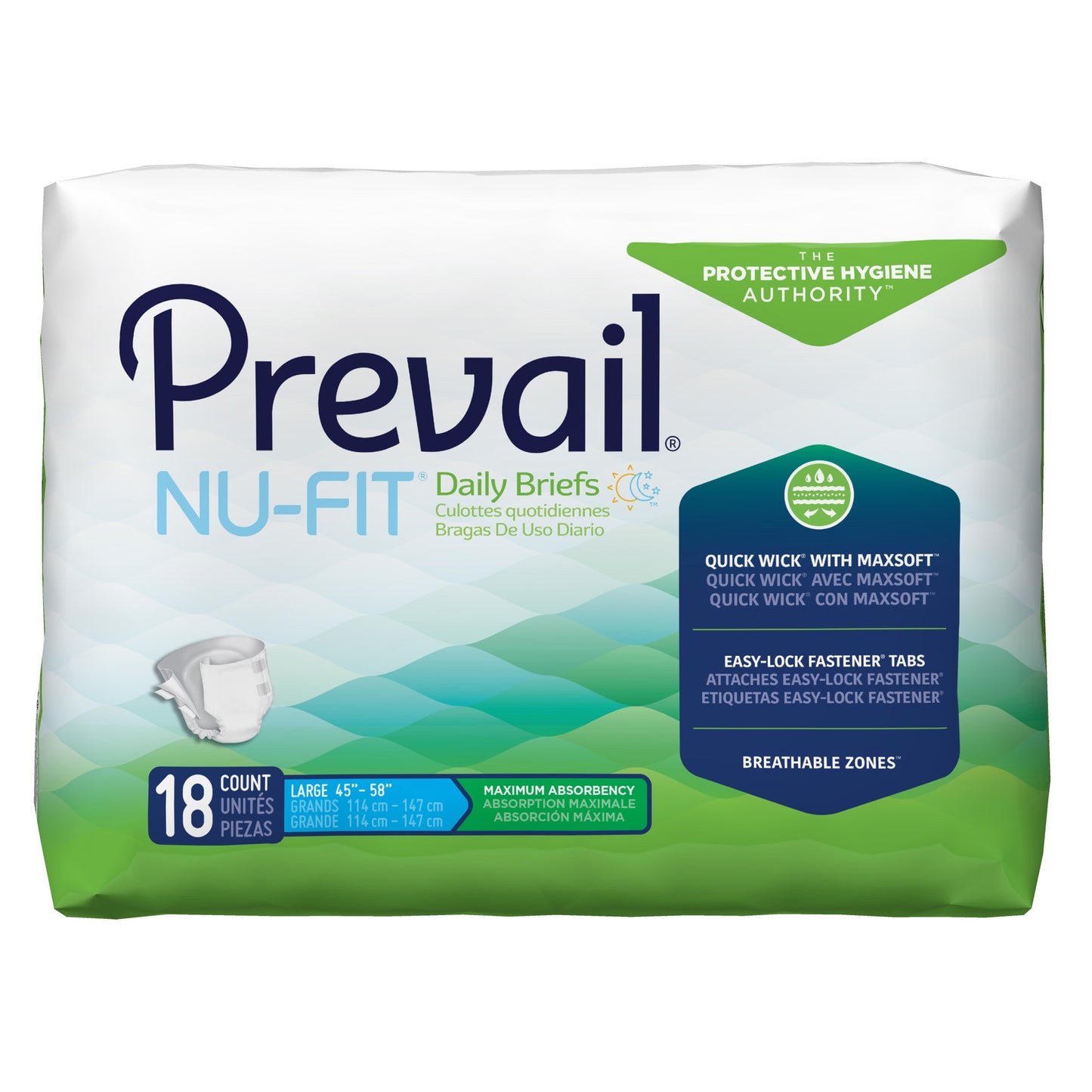 Prevail NuFit Briefs Large (72ct)