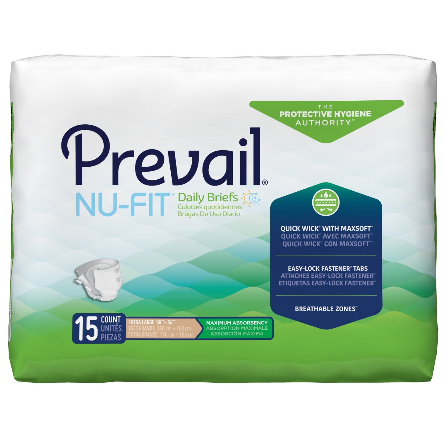 Prevail NuFit Briefs Xlarge (60ct)