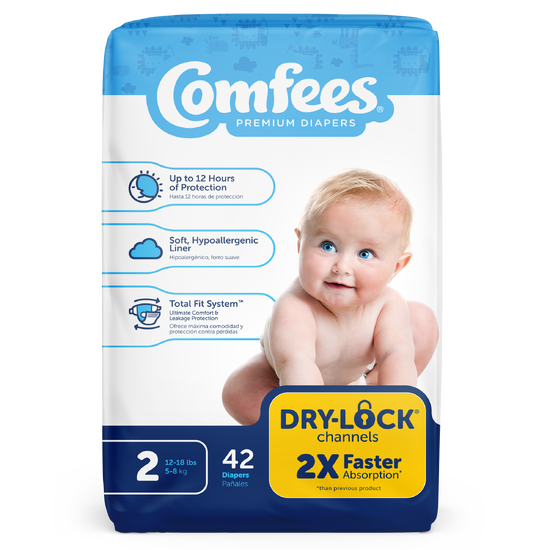 Comfees Baby Diaper Jumbo Size 2, 168ct