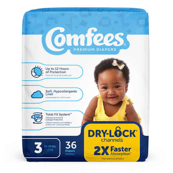 Comfees Baby Diaper Jumbo Size 3, 144ct