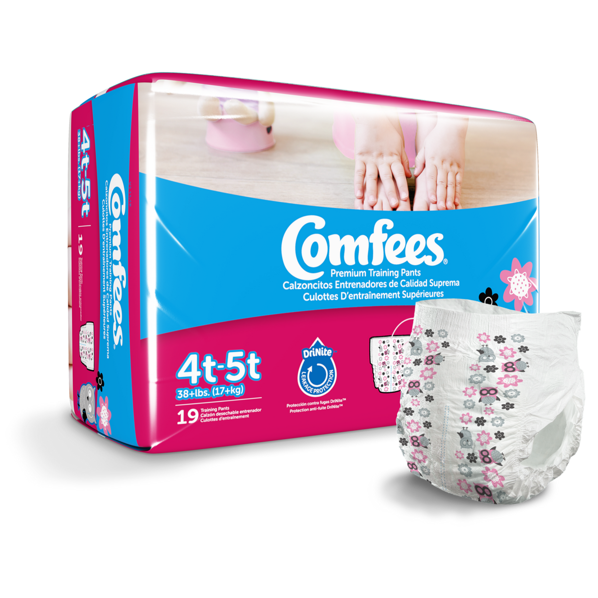 Comfees Girls Training Pants 4T-5T, 114ct