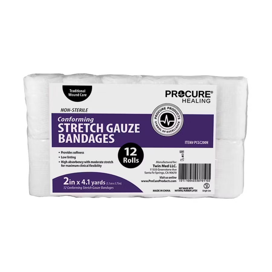 ProCure Gauze Conform Stretch Bandage Sterile 2"x4.1yd - 12ea/bx 8bx/cs